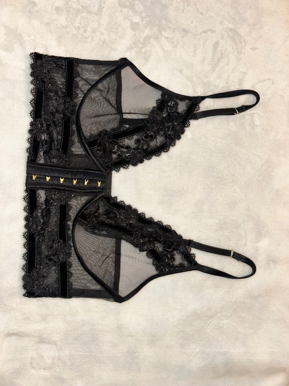 Victoria's Secret Black Lace Longline Bralette